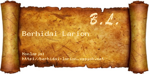 Berhidai Larion névjegykártya